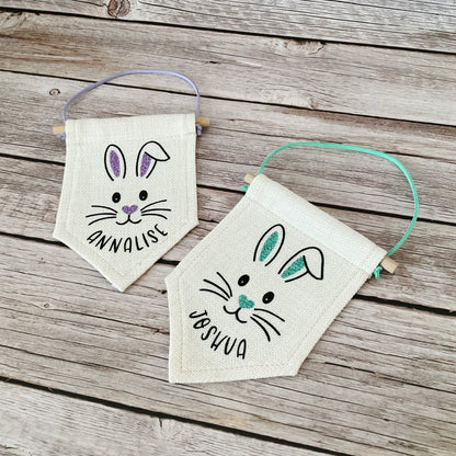 Easter bunny mini flag