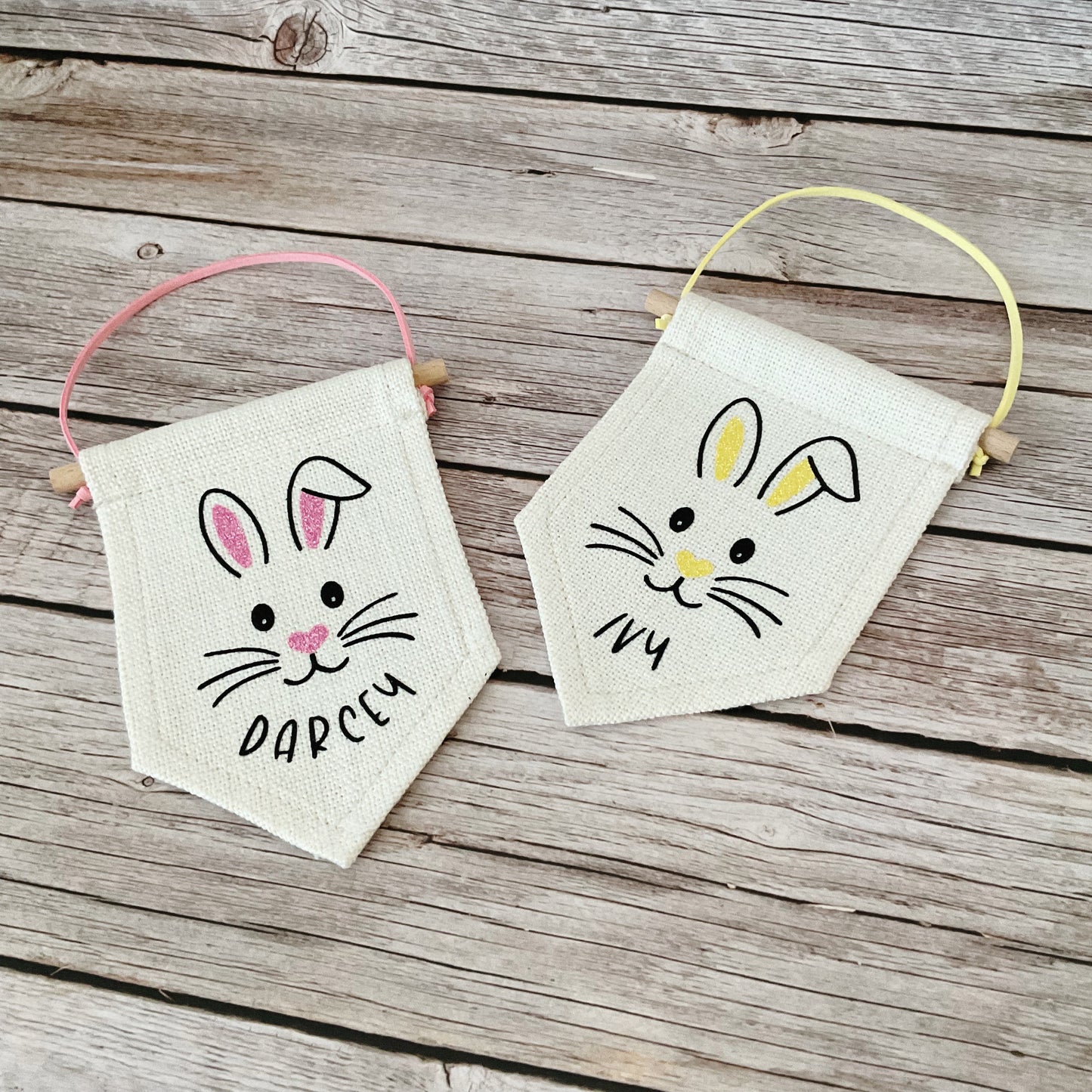 Easter bunny mini flag