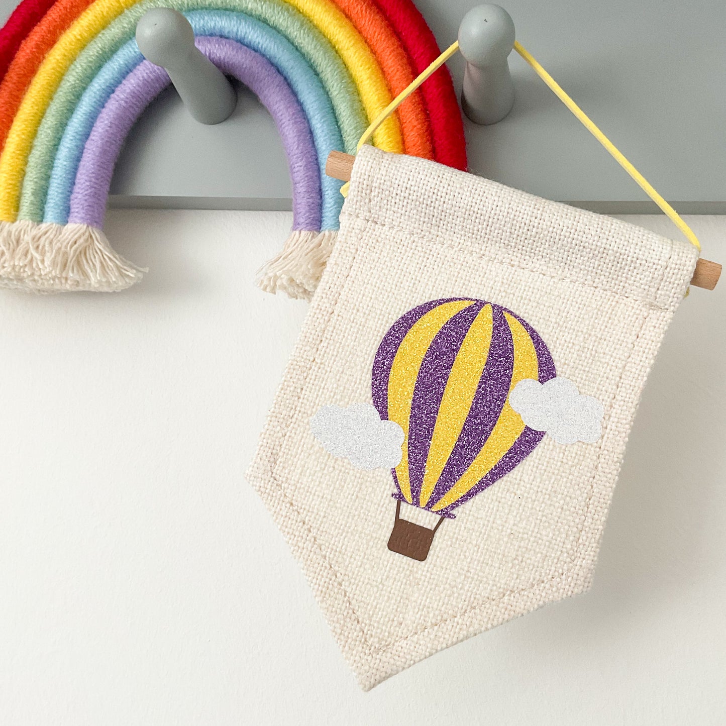 Hot air balloon mini flag